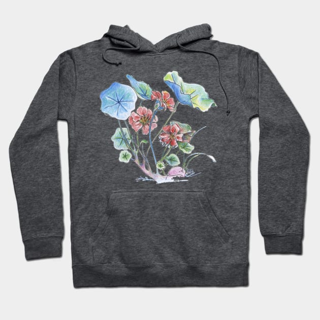 Nasturtium watercolor Hoodie by ShiningLightGallery